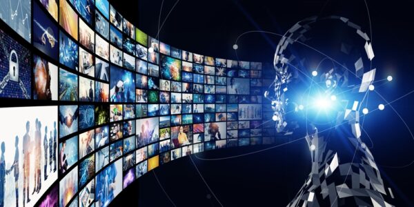 Ai(artificial,Intelligence),And,Video,Technology,Collage.,Wide,Angle,Visual,For